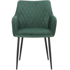 Jedálenská stolička Elvira (SET 2 ks), zamat, zelená - 2