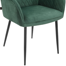 Jedálenská stolička Elvira (SET 2 ks), zamat, zelená - 7