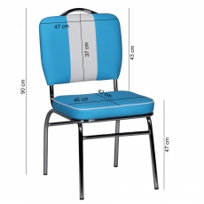 Jedálenská stolička Elvis, modrá - 3