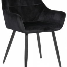 Jedálenská stolička Emia, zamat, čierna - 1