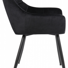 Jedálenská stolička Emia, zamat, čierna - 3