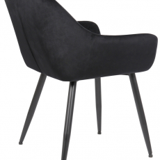 Jedálenská stolička Emia, zamat, čierna - 4
