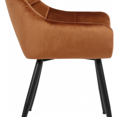 Jedálenská stolička Emia, zamat, hnedá - 3