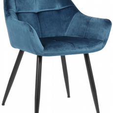Jedálenská stolička Emia, zamat, modrá - 1