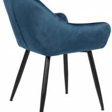 Jedálenská stolička Emia, zamat, modrá - 4