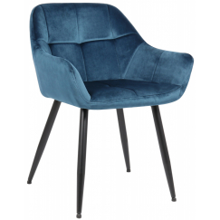 Jedálenská stolička Emia, zamat, modrá