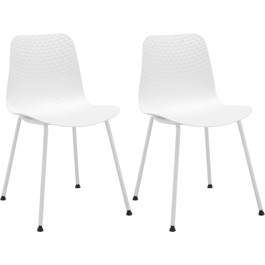 Jedálenská stolička Enya (SET 2 ks), plast, biela - 1