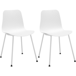 Jedálenská stolička Enya (SET 2 ks), plast, biela