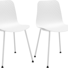 Jedálenská stolička Enya (SET 2 ks), plast, biela - 1