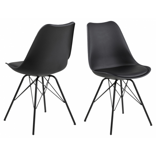 Jedálenská stolička Eris (SET 2ks), syntetická koža, čierna - 1