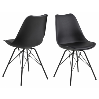 Jedálenská stolička Eris (SET 2ks), syntetická koža, čierna