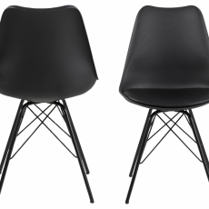 Jedálenská stolička Eris (SET 2ks), syntetická koža, čierna - 5