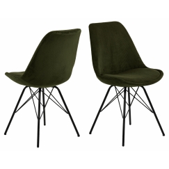 Jedálenská stolička Eris (SET 2ks), textil, olivová