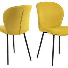 Jedálenská stolička Evelyn (SET 2 ks), tkanina, žltá - 1