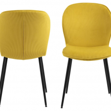 Jedálenská stolička Evelyn (SET 2 ks), tkanina, žltá - 2