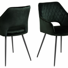 Jedálenská stolička Felina (SET 2ks), zamat, tmavo zelená - 1