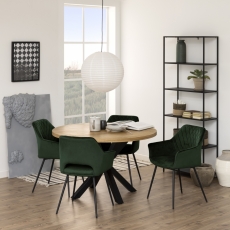 Jedálenská stolička Felina (SET 2ks), zamat, tmavo zelená - 4