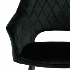 Jedálenská stolička Felina (SET 2ks), zamat, tmavo zelená - 5