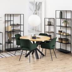 Jedálenská stolička Felina (SET 2ks), zamat, tmavo zelená - 9