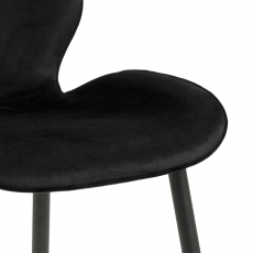 Jedálenská stolička Femke (SET 2ks), zamat, čierna - 4