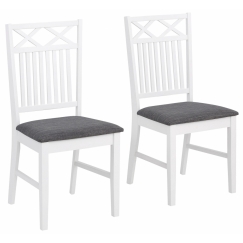 Jedálenská stolička Flok (Súprava 2 ks), biela/sivá