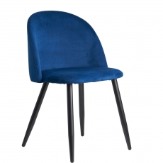 Jedálenská stolička Fox (SET 2 ks), zamat, modrá - 3