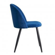 Jedálenská stolička Fox (SET 2 ks), zamat, modrá - 6