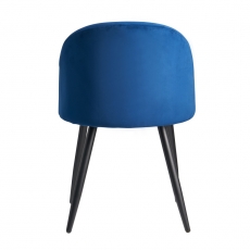 Jedálenská stolička Fox (SET 2 ks), zamat, modrá - 7