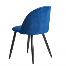 Jedálenská stolička Fox (SET 2 ks), zamat, modrá - 8