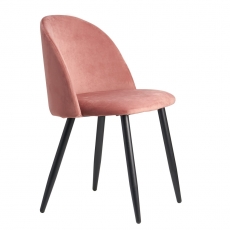 Jedálenská stolička Fox (SET 2 ks), zamat, ružová - 3