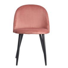 Jedálenská stolička Fox (SET 2 ks), zamat, ružová - 5