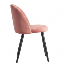 Jedálenská stolička Fox (SET 2 ks), zamat, ružová - 6