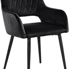 Jedálenská stolička Franca (SET 2 ks) zamat, čierna - 1