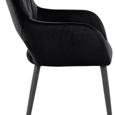 Jedálenská stolička Franca (SET 2 ks) zamat, čierna - 3