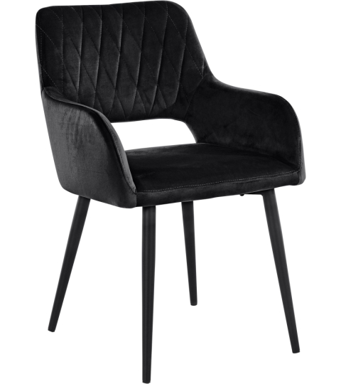 Jedálenská stolička Franca (SET 2 ks) zamat, čierna