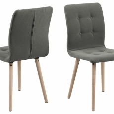 Jedálenská stolička Frida (SET 2ks), textilná poťahovina, svetlo šedá - 1