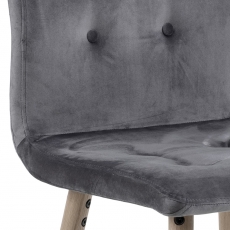 Jedálenská stolička Frida (SET 2ks), zamat, tmavo šedá - 9