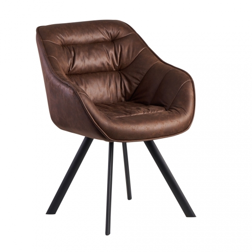 Jedálenská stolička Gepo, textil, hnedá - 1