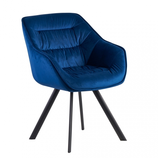 Jedálenská stolička Gepo, zamat, modrá - 1