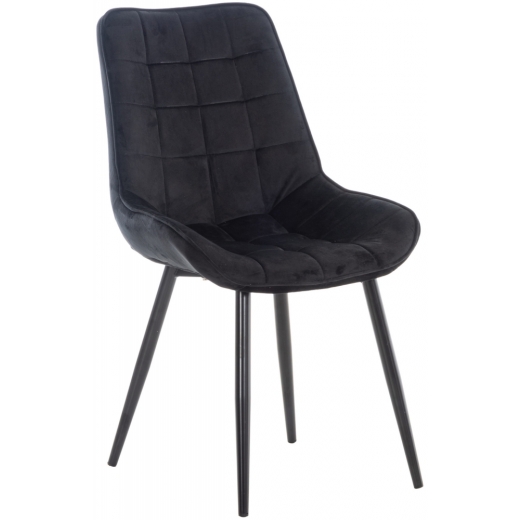 Jedálenská stolička Gigi, zamat, čierna - 1