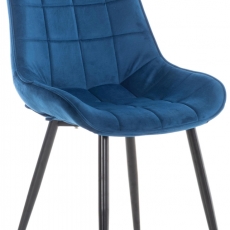Jedálenská stolička Gigi, zamat, modrá - 1