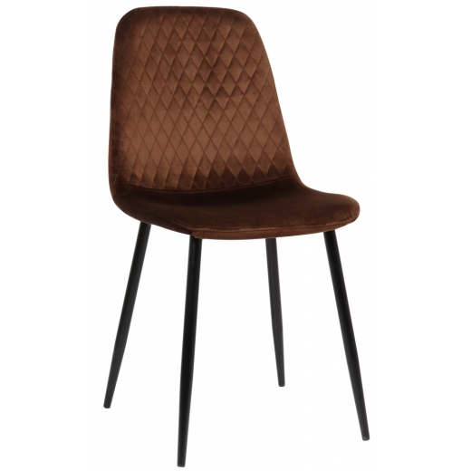 Jedálenská stolička Giverny, zamat, hnedá - 1
