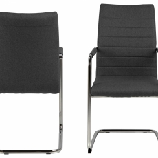 Jedálenská stolička Gudrun (SET 2ks), tkanina, šedá - 3