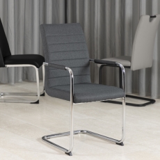 Jedálenská stolička Gudrun (SET 2ks), tkanina, šedá - 9