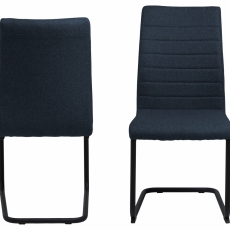 Jedálenská stolička Gudrun (SET 2ks), tkanina, tmavo modrá / čierna - 2