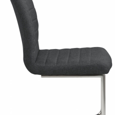 Jedálenská stolička Gudrun (SET 2ks), tkanina, tmavo šedá / chróm - 3