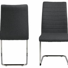 Jedálenská stolička Gudrun (SET 2ks), tkanina, tmavo šedá / chróm - 8