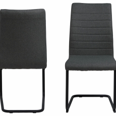 Jedálenská stolička Gudrun (SET 2ks), tkanina, tmavo šedá / čierna - 2