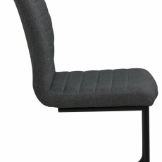 Jedálenská stolička Gudrun (SET 2ks), tkanina, tmavo šedá / čierna - 3