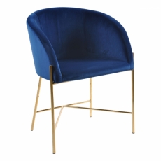 Jedálenská stolička Gwell, zlatá / modrá - 1